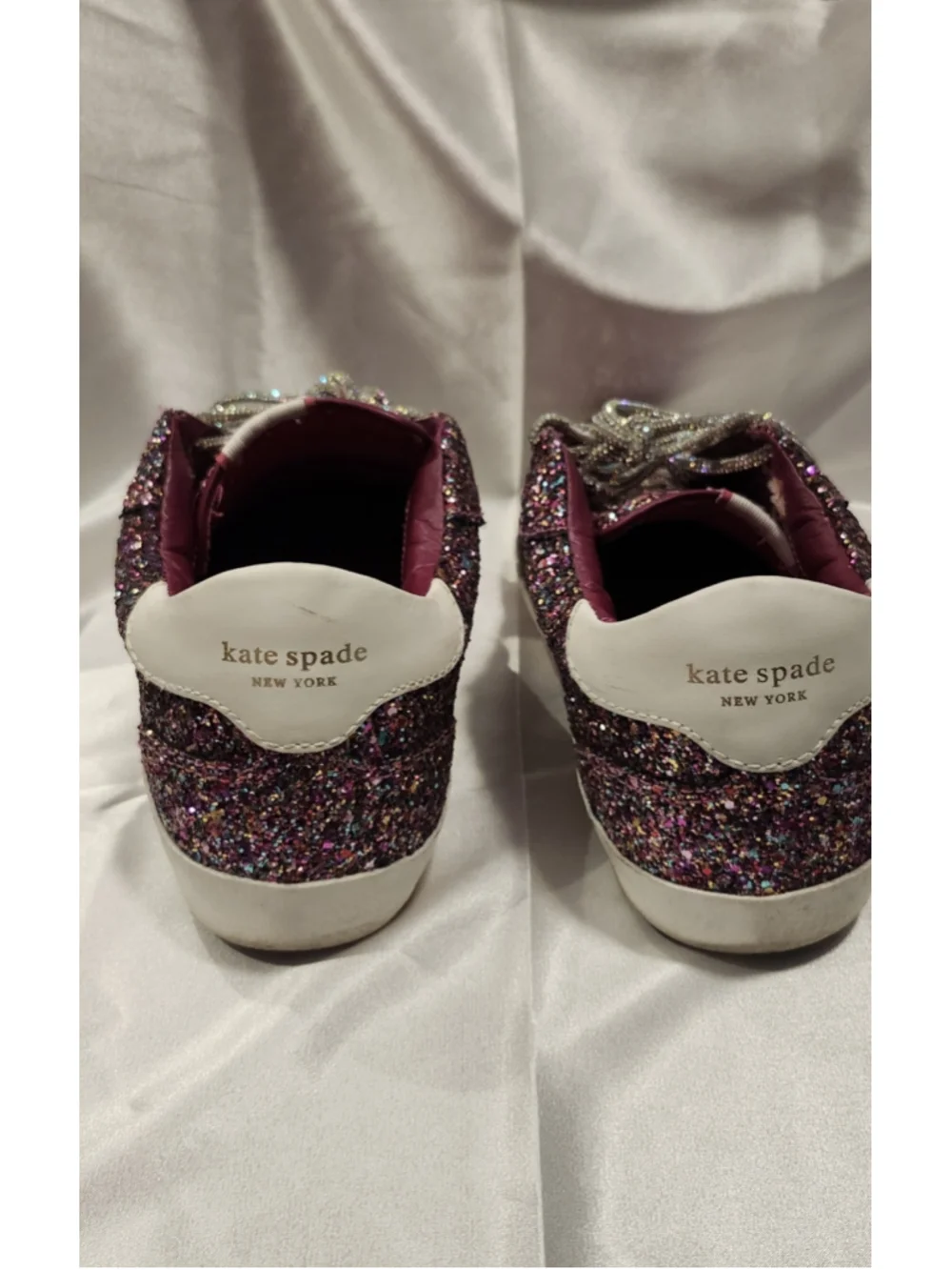 Kate Spade Glitter Sneakers, Purple and White
